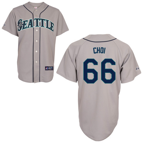 Ji-Man Choi #66 mlb Jersey-Seattle Mariners Women's Authentic Road Gray Cool Base Baseball Jersey